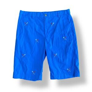Vineyard Vines Boys Blue Lacrosse Embroidered Shorts Size 16 Preppy